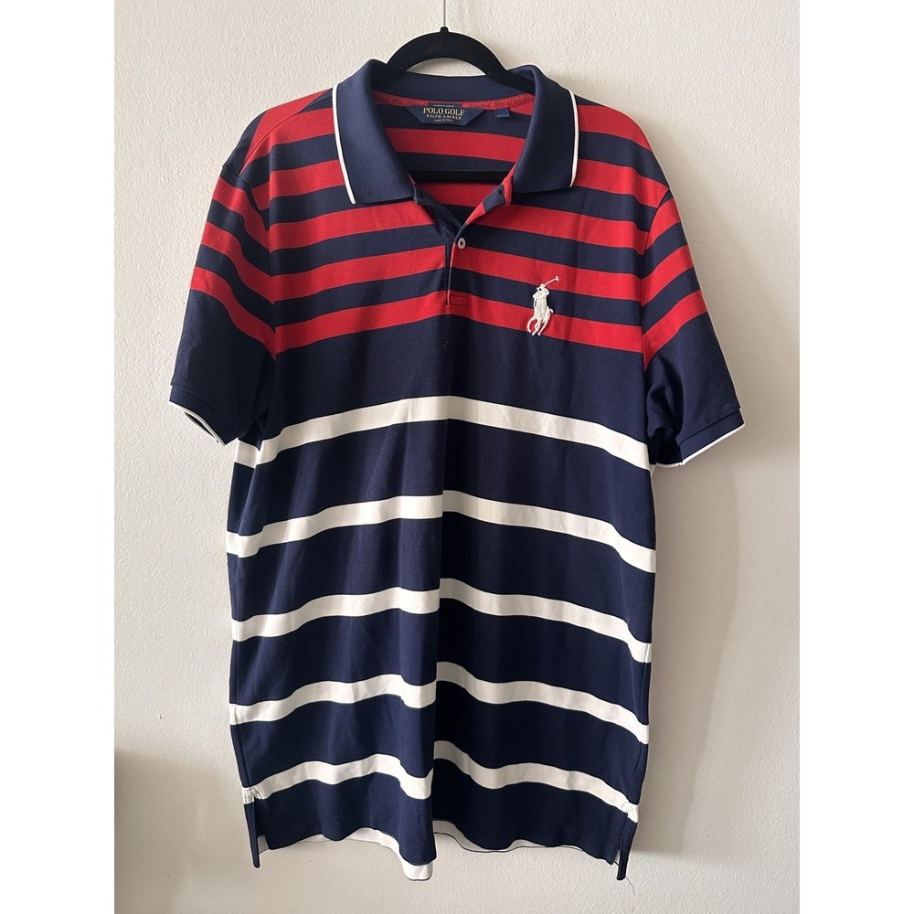 Ralph Lauren Ryder Cup 2014 Team USA Polo Shirt XL Golf Pony Logo Red White Blue